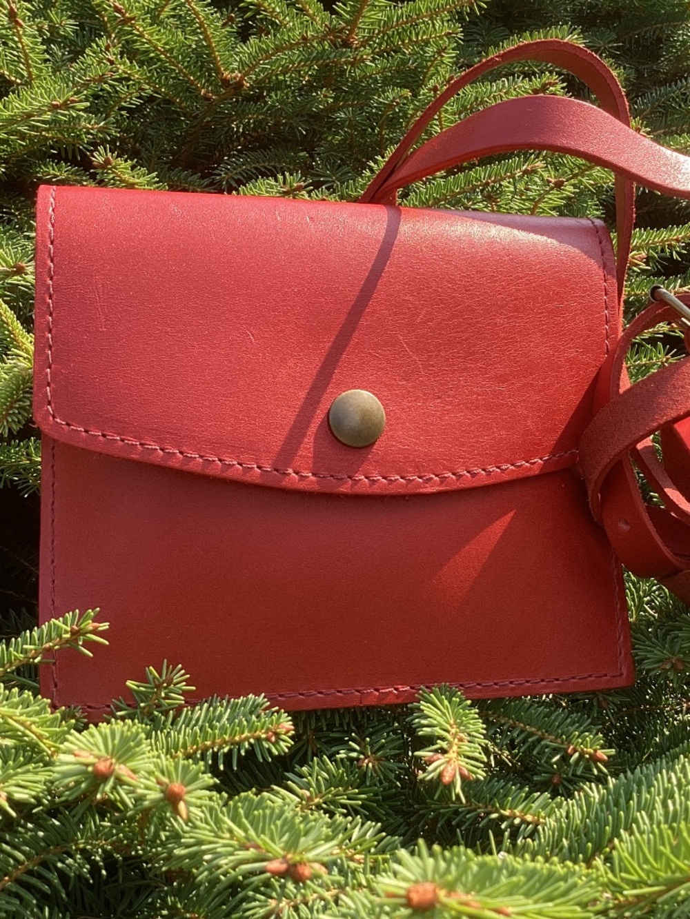 Michael Green Scandia Bag USA Red Leather Belt/Crossbody Handbag🦋